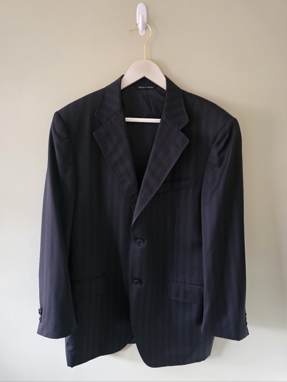 Canali for Harry Rosen Chalk Stipe Super 120s Wool Blazer Size 52R Old Money